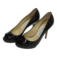 Jimmy Choo Black Patent Leather Peep Toe Platform Pumps Size 35 EU US 5