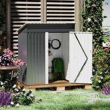 5 x 3Ft Outdoor Storage Shed Steel Utility Tool House w/ Door Vents Garden Patio