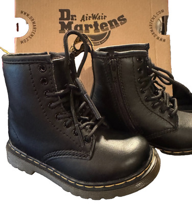 Dr Martens - CHILD 7 - NEW - AirWair BLACK Softy Boots - Brooklee - New in Box 