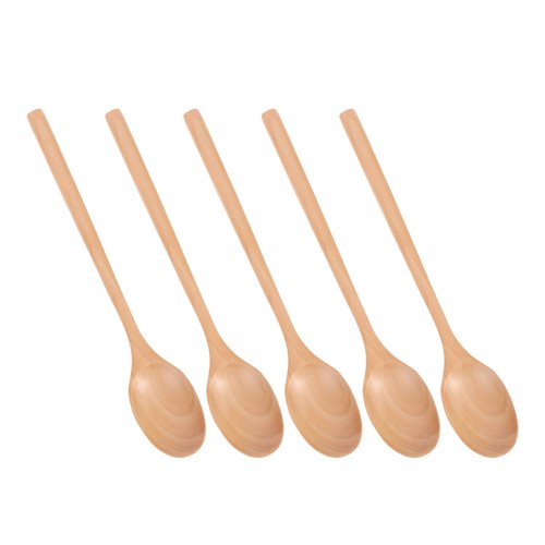 5PCS Long Handle Wood Spoons - Japanese Wood Stirring Serving Spoons Small - Picture 4 of 12