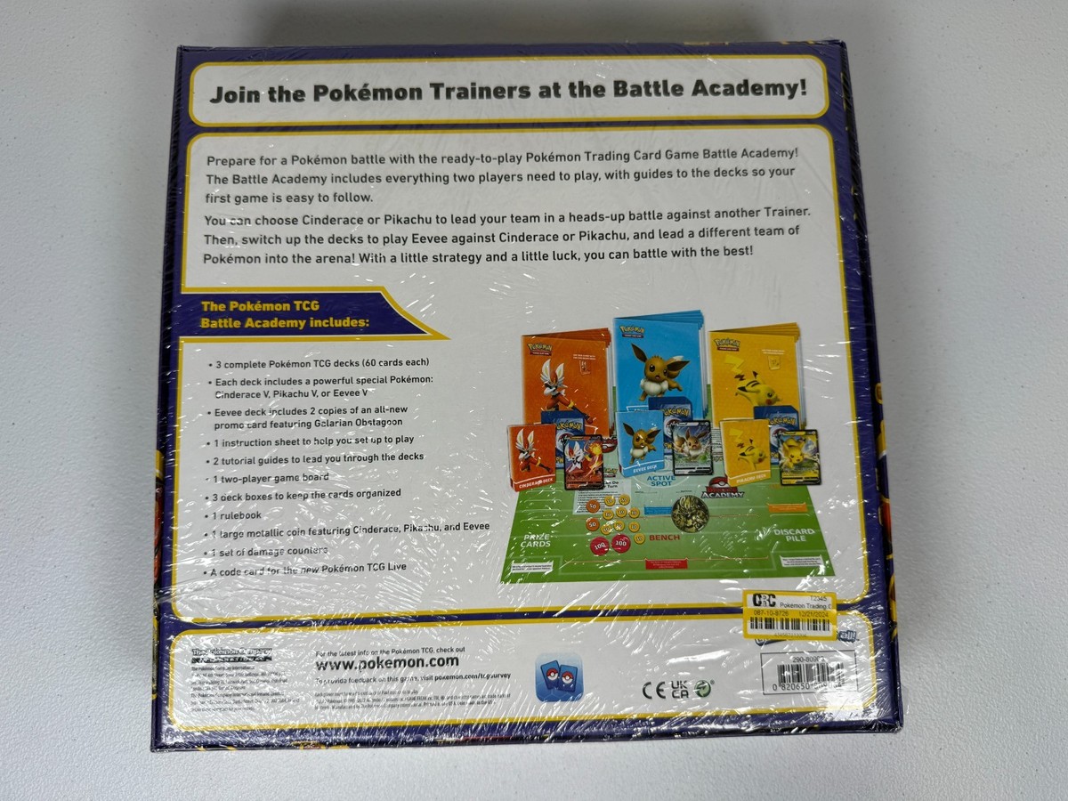 Pokémon Trading Card Game Battle Academy – 3 Deck Starter Set with Board &  Guide