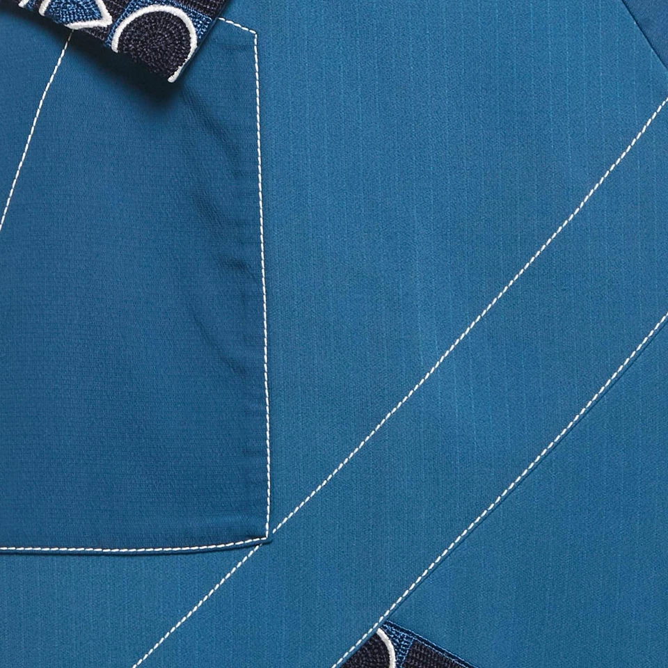 Peter Pilotto Blue Striped Crepe Lace Trim Short Skirt S - Image 4 of 4