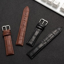Uhrenarmband Leder Armband Krokoprägung 14-24 mm Silber Gold Schwarz Rosé Uhr