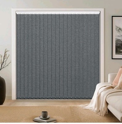 LazBlinds Vertical Blinds Replacement Slats, 20 Pack, GreyPolyester Fabric