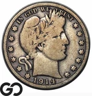 1914-S Barber Half Dollar, Better San Francisco Date, Choice FINE++