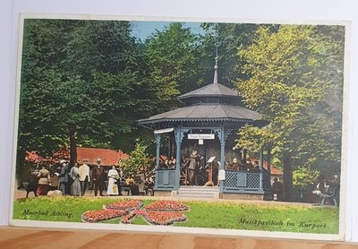 # Postcard Moorbad Aibling Music Pavilion Kurpark 7.5.1923, EF 40Mark Infla