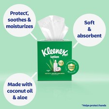 Kleenex Lotion Facial Tissues with Coconut Oil,4Flat Boxes,120Tissues Per Box