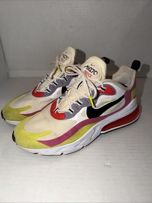 Nike Air Max 270 React in a multi-colored design with pink & yellow accents, 9.5
