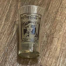 Coca Cola Glass Cup Recreation 80’s Lady Flair Brown Victorian Design 5.6” H