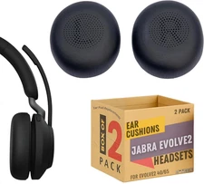 Ear Cushions for Jabra Evolve2 65 40 Elite 45h 2 Pack Replacement Pads Set Black