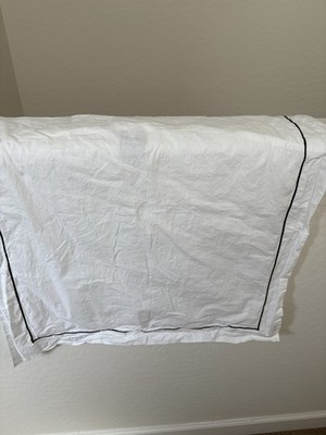 Anichini By Quagliotti made in Italy cotton white with black trim 31x31 Sham EUC