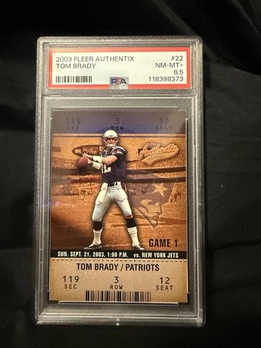 2003 Fleer Authentix Tom Brady #22 PSA 8.5 NM-MT Patriots 🔥