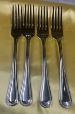 WALLACE Continental Bead set of 4 Dinner Forks GLOSSY 18/10 Stainless NEW