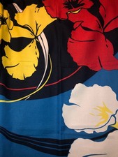 Bright Vintage Polyester Scarf with Square Floral Design Made in Italy