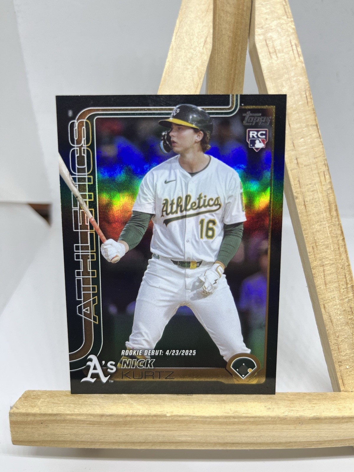 2025 Topps Update Nick Kurtz Rookie Debut #US197 Black Foil 6/10 Athletics RC