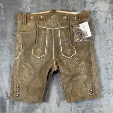 Bavaria Trachten Lederhosen Mens 31x8 48 EU Brown Leather Short