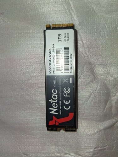 SSD Netac NV5000, 1TB, M.2 NVMe, 2280, Leitura 4800MBs e Gravação