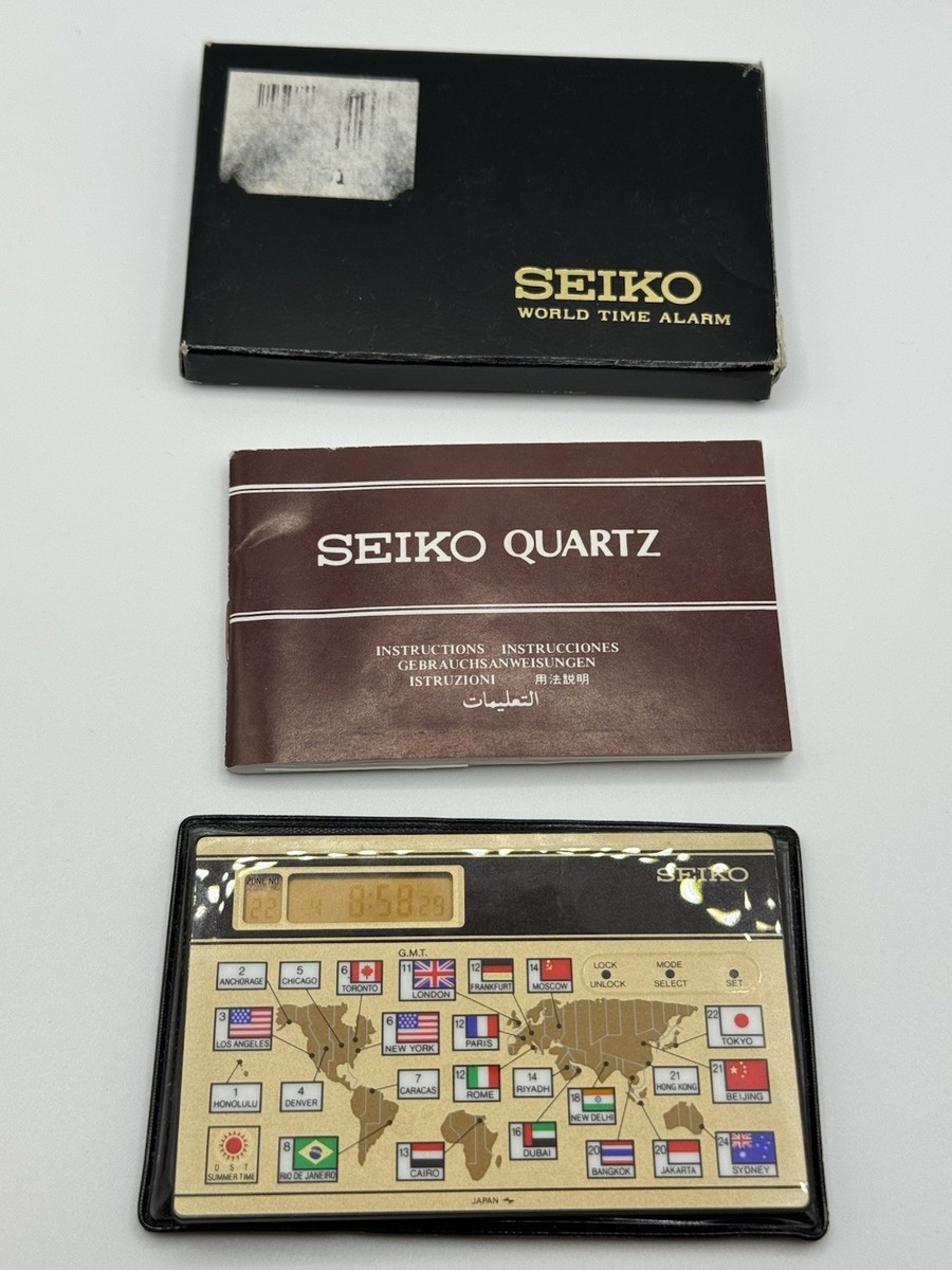 VINTAGE DIGITAL SEIKO WORLD TIMER TIME ZONE TRAVEL ALARM