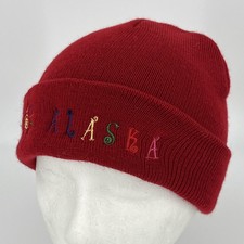 Alaska Beanie Hat - Red Winter Stocking Cap EUC - Youth Size