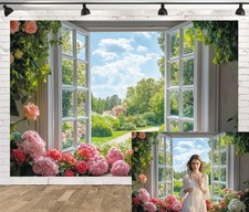 10x8ft Summer Flower Wall Backdrop Garden Blooming Flowers Photo Background