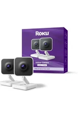Roku Indoor Camera 2-Pack - Wired Home Security Camera with Night Vision 1080P