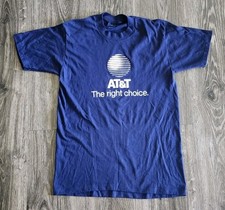 Vintage 80s AT&T Promo T Shirt Single Stitch Made In USA Large Navy Blue