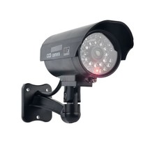 IR Bullet Fake Dummy Surveillance Security Camera CCTV  Record Light - Black