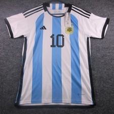 Argentina Jersey Mens Medium Blue Soccer Adidas Messi 2 Star 2022 World Cup Kit