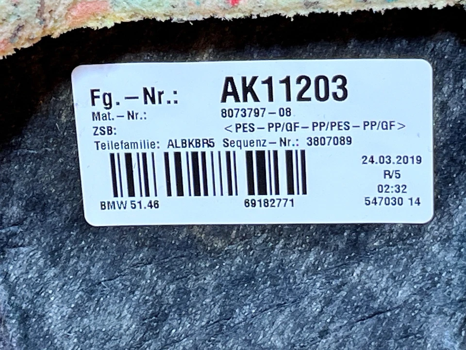 19-24 BMW 330i G20 REAR DECK SHELF PACKAGE TRAY COVER PANEL TRIM OEM - Image 3 of 4