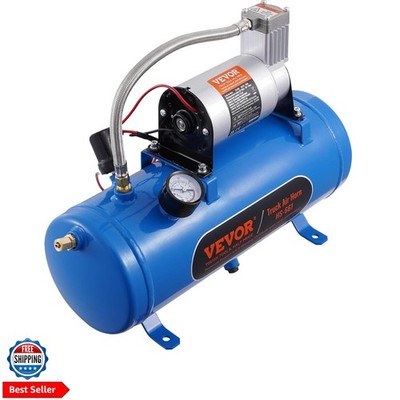 12V Air Compressor with 1.6 Gallon Tank, Train Horn Compressor, 120 psi Worki...