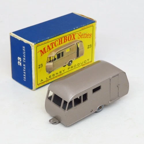 Matchbox - 23 Bluebird Caravan Trailer - D1 Box - Regular Wheels Boxed Lesney