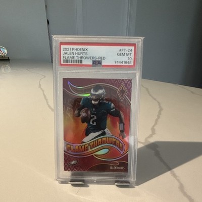 Panini 2021 Phoenix Jalen Hurts Eagles Flame Throwers Red FT-24 /199 PSA 10