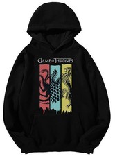 Game of Thrones Three Houses Hoodie - Targaryen Stark Lannister Sigil Pullover