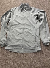Nike Dri-FIT Women Gray Full-Zip Track Jacket S Regular Polyester Knit Logo
