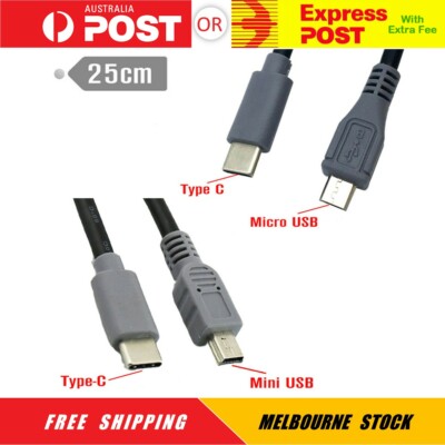 USB Type-C USB-C To Mini USB Data Sync OTG Power Supply Charger - Foto 7