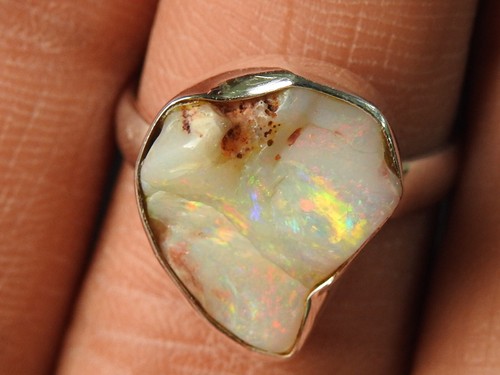 Australian Opal Natural Polished Rough Ring Gift For Her Fashionable Jewelry - Picture 17 of 20
