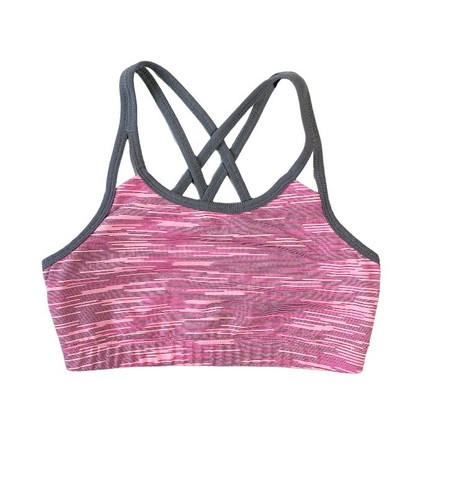 Zella Girl Pink and Gray Cross Back Sports Bra Size Medium (8/10)