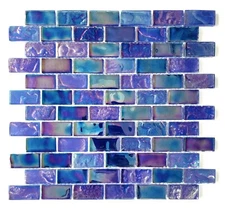 Cobalt Dream Glass Pool Tile | Deep Blue Iridescent Mosaic for Pool & Bathroom