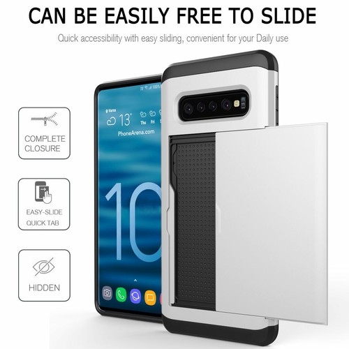 For Samsung S10 5G S10e S10 Plus Shockproof Hard Phone Case with Card Holder - Picture 79 of 89