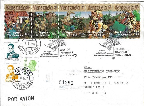 Venezuela: 1997; Scott 1571, in 2 cover FDC, stories of children, EBV524 - Picture 2 of 2