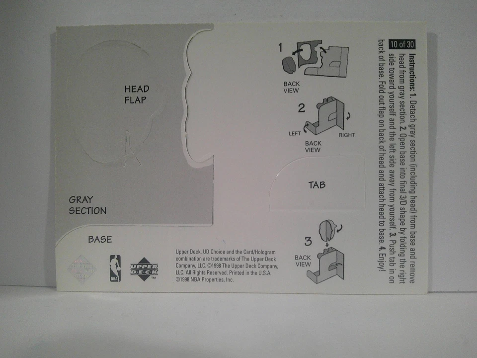 1998-99 Upper Deck UD Choice Mini Bobbing Heads Charles Barkley #10 HOF - Image 2 of 2