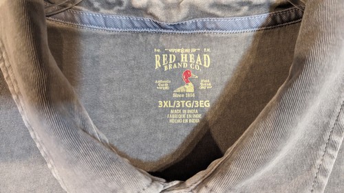 Lot 3 Red Head Brand Co. Short Sleeve 3 Button Polo Men’s 3XL Red, Green, Gray - Picture 4 of 14