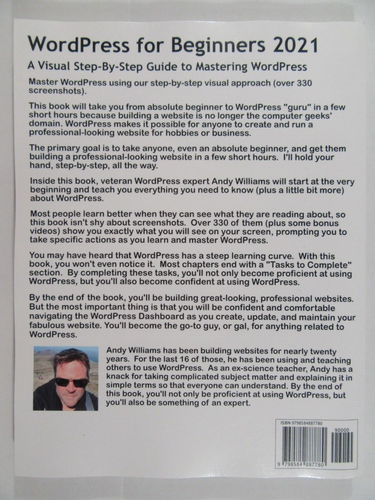 WordPress For Beginners 2021 Dr. Andy Williams Paperback - Picture 2 of 3