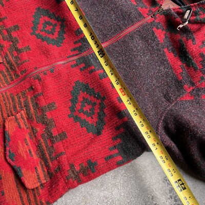 Vintage 90s Woolrich Wool Aztec Print Zip Up Jacket Womens Size
