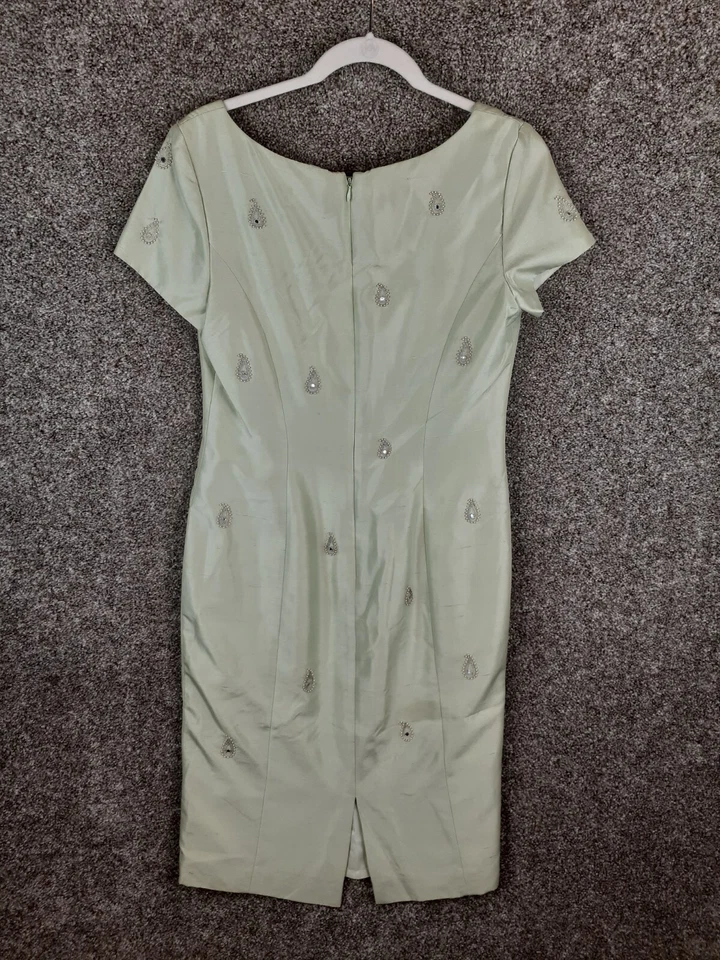 Платье-футляр женское Chetta B Sherrie Bloom Peter Noviello 6 бледно-зеленое с бисером - Изображение 3 из 4