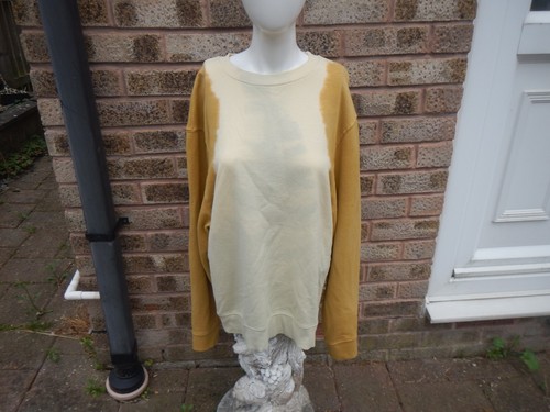 NWT RIVER ISLAND TYE DYE SWEATSHIRT , RESPONSIBLY SOURCED 95%COTTON BEIGE/YELLOW