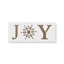 Joy Snowflake Stencil - Durable & Reusable Mylar Stencils