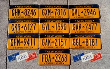 10 NEW YORK TAXI GRAPHIC LICENSE PLATES TAGS DECOR BULK SET LOT ART BIG APPLE 