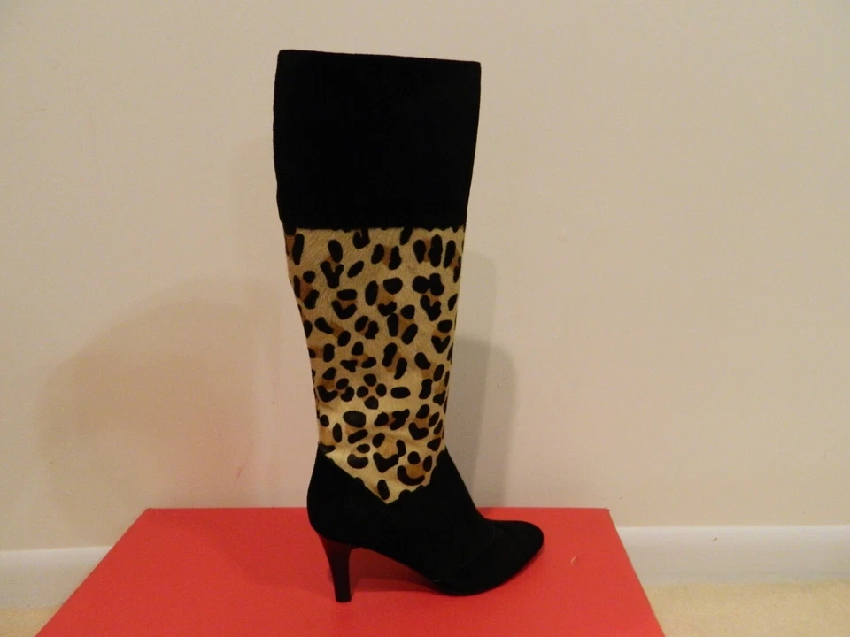 NUEVO Mujer Vaneli Iniko Negro Gamuza Camel Animal Print Boys talla 8 Foto 3 de 4