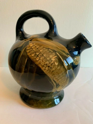 RARE DARK BLUE WELLER DICKENSWARE I  WATER JUG ARTIST SIGNED circa 1898